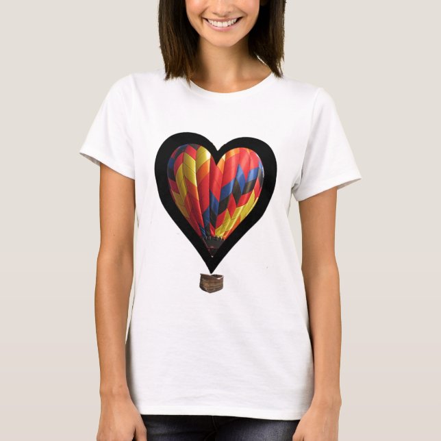 T-shirt coeur chaud de ballon à air (Devant)