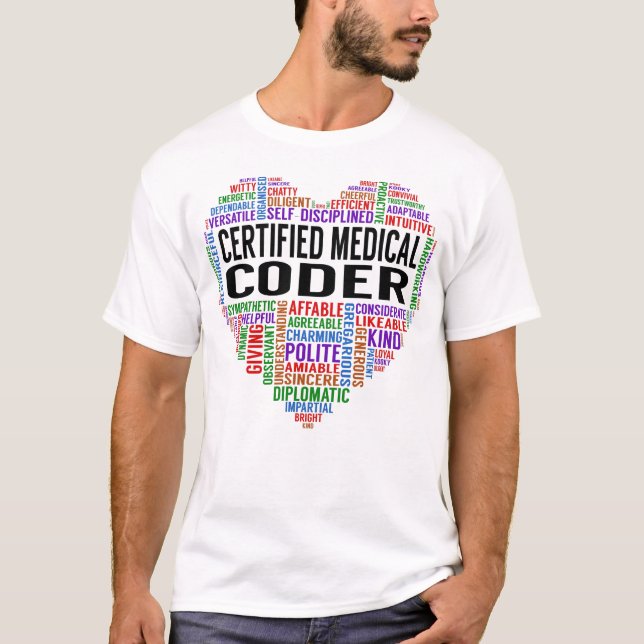 T-shirt Coeur Coder Médicale Certifié (Devant)