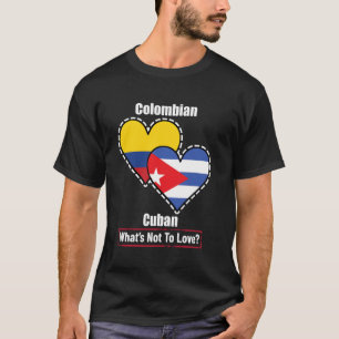 T-shirt Coeur Colombien Cubain Drapeaux Qu'est-ce Qu'on N'