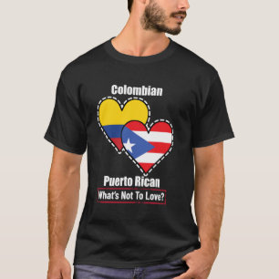 T-shirt Coeur Colombien Portoricain Drapeaux Qu'est-ce Qu'