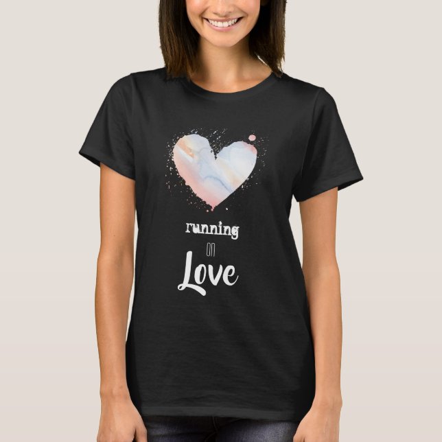T-shirt *~* Coeur coureur d'aquarelle coureur de fitness P (Devant)