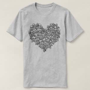 T-shirt Coeur crâne