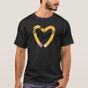 T-shirt Coeur Crayon Enseigner L'Amour Inspirer Professeur