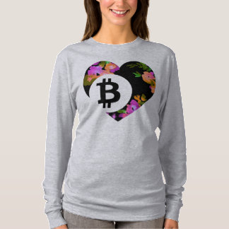 T-shirt Coeur-CryptoNook FLORAL de BITCOIN