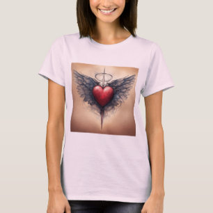 T-Shirt Coeur Cupide Inspiré Du Tatouage Classique