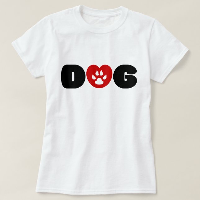 T-shirt Coeur d'amour de chien (Design devant)
