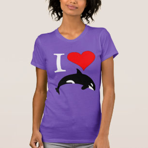 T-shirt Coeur d'amour d'épaulard d'orque