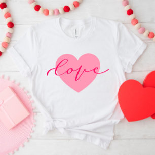 T-shirt Coeur d'amour joli Script Saint Valentin Chemise