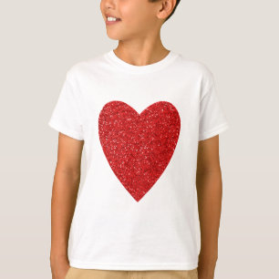 T-shirt Coeur d'amour parties scintillant rouge