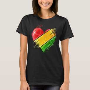 T-shirt Coeur Dans Les Couleurs Panafricaines Célébrent L'