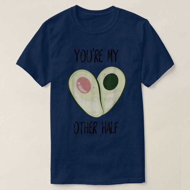 T-shirt Coeur d'Avocado de la journée des Valentines branc (Design devant)