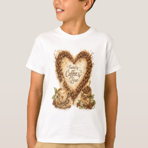T-shirt Cœur de Amateur de Café Alimenté par le Café & l'A