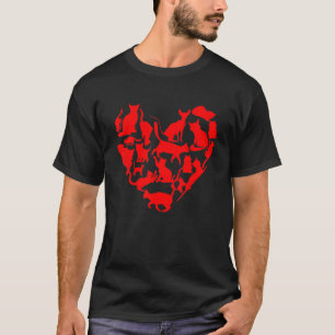 T-shirt Cœur de chat pour la Saint-Valentin d'un propriéta