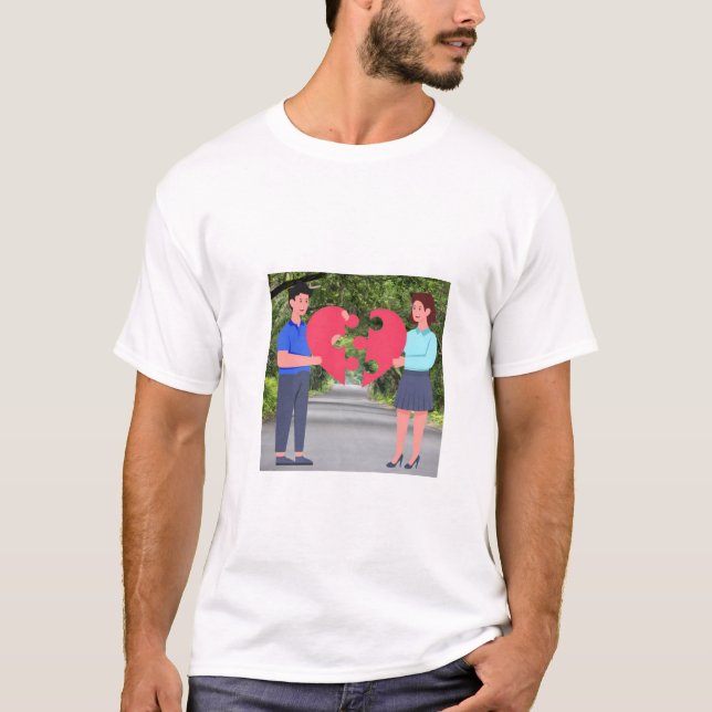 T-shirt coeur de couple (Devant)