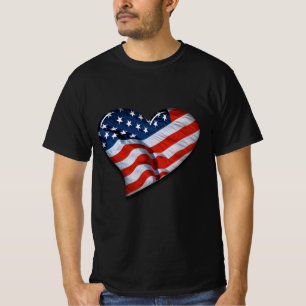 T-shirt Cœur de drapeau américain