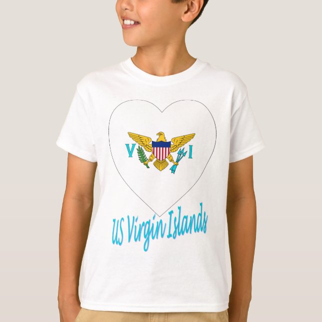 T-shirt Coeur de drapeau des Îles Vierges américaines (Devant)