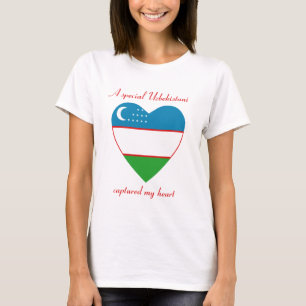 T-Shirt Cœur de Drapeau d'Ouzbékistan