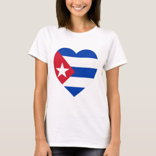 T-shirt Coeur de drapeau du Cuba