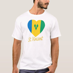 T-shirt Coeur de drapeau du Saint Vincent/grenadines