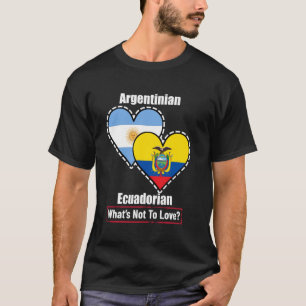 T-shirt Cœur de drapeaux équatoriens argentins Qu'est-ce q