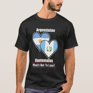 T-shirt Coeur de drapeaux guatémaltèques argentins Qu'est-