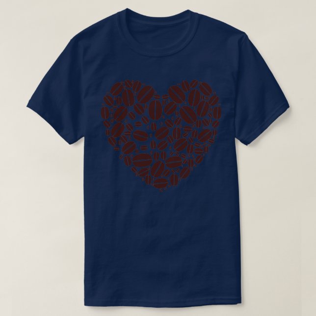 T-shirt Coeur de fèves de café (Design devant)