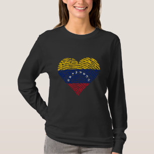 T-shirt Coeur de fierté vénézuélienne Racines vénézuélienn
