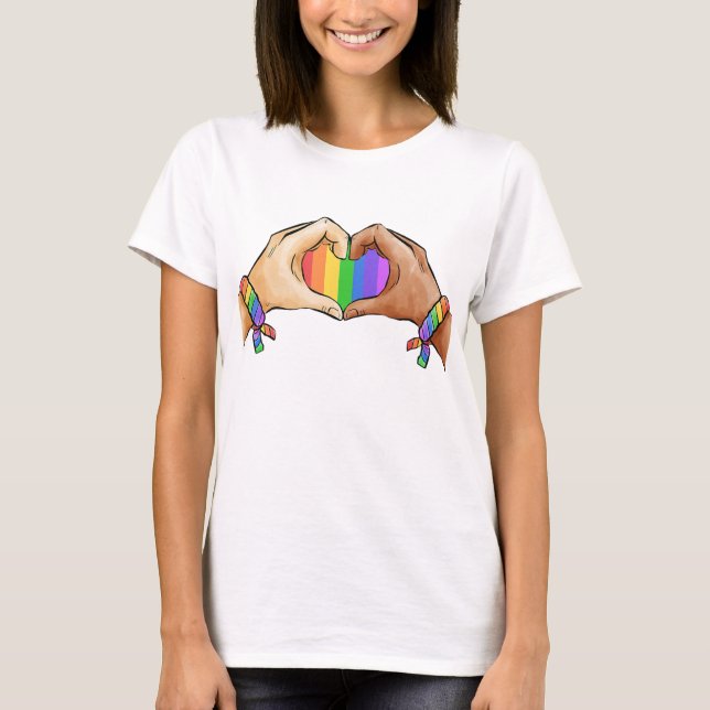 T-shirt Coeur de fille LGBT (Devant)