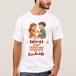T-shirt Cœur de frères et sœurs comprend l'autisme avec ge