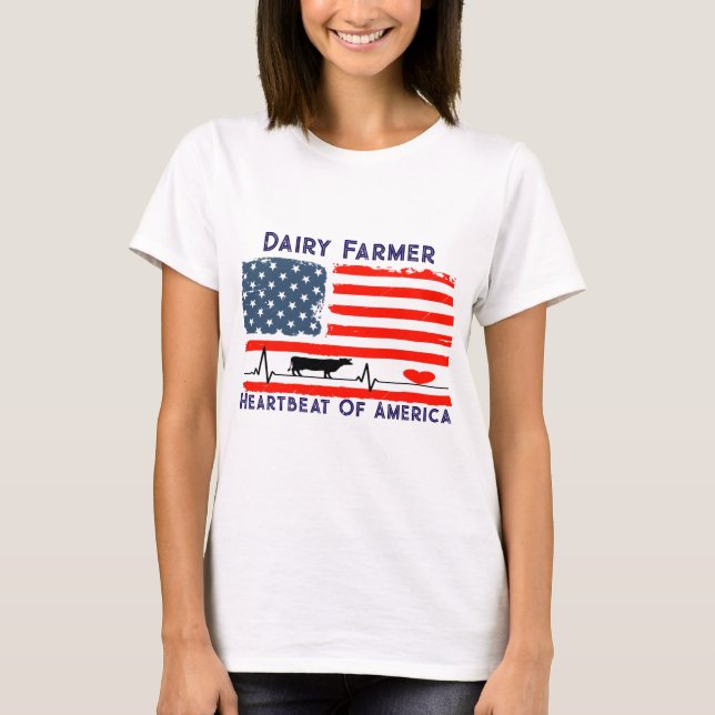 T-shirt Coeur De L'Agriculteur Laitier D'Amérique (Devant)