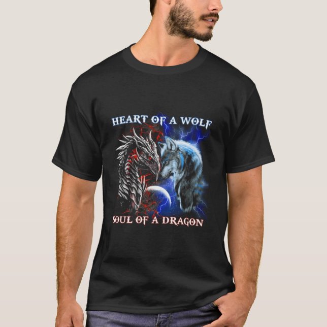 T-shirt Coeur De L'Âme De Loup D'Un Dragon - Dragon Cool - (Devant)