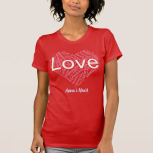 T-shirt Cœur de l'art des mots de positivité – Typographie