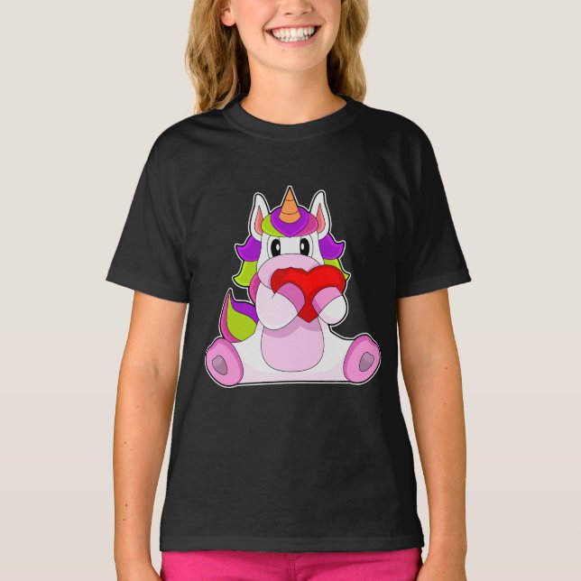 T-shirt Coeur de licorne (Devant)