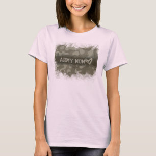 T-shirt Coeur de maman d'armée de camouflage de l'amour