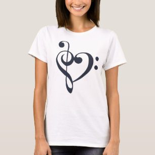 T-shirt Coeur de musique Coeur de basse basse basse Clémen