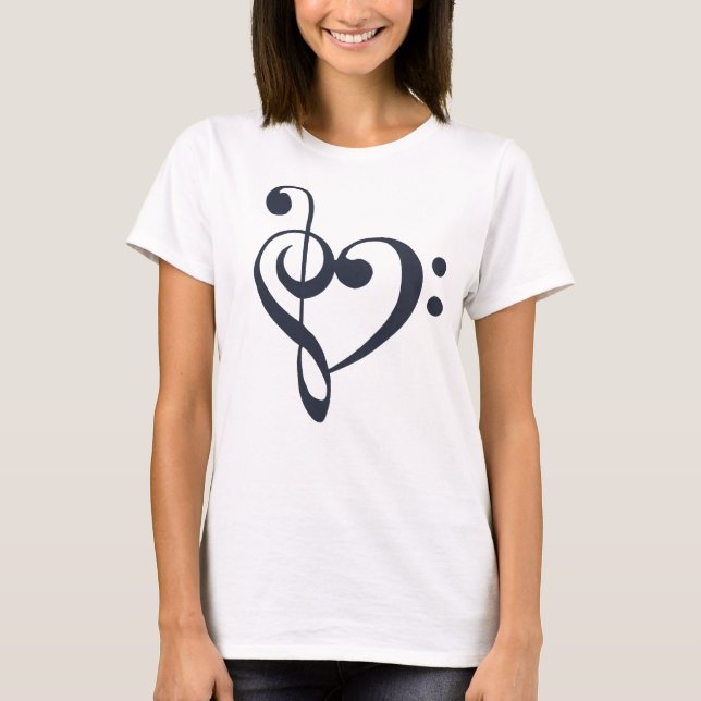 T-shirt Coeur de musique Coeur de basse basse basse Clémen (Devant)