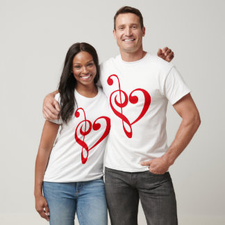 T-shirt Coeur de musique rouge