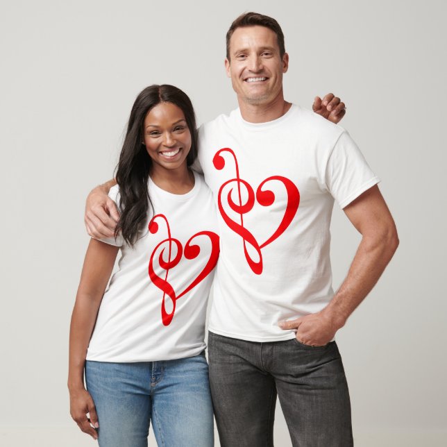 T-shirt Coeur de musique rouge (Unisexe)