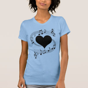 T-shirt Coeur de notes musicales