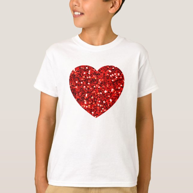 T-shirt Coeur de parties scintillant (Devant)