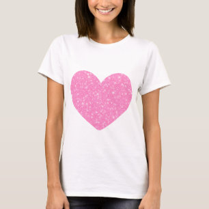 T-shirt Coeur de Parties scintillant rose