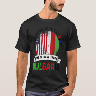 T-shirt Cœur de patriote américain bulgare est de Bulgarie
