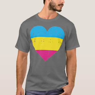 T-shirt Coeur de poche Funny LGB Pansexual Color Flag Fier