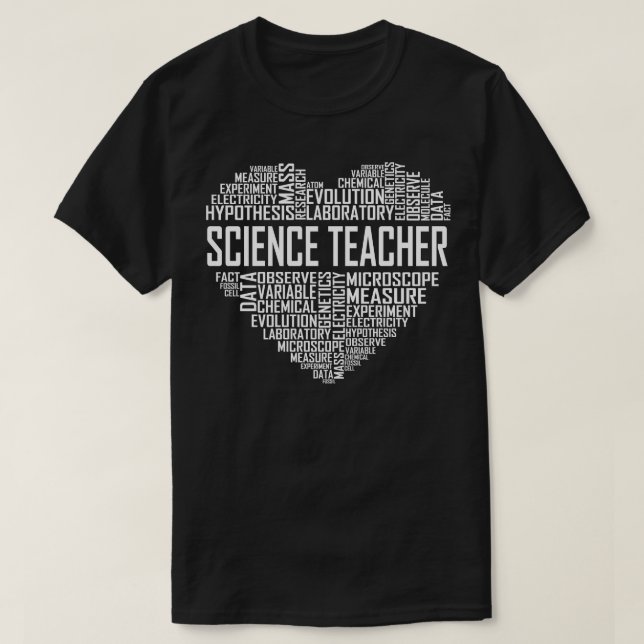 T-shirt Coeur de professeur de sciences (Design devant)