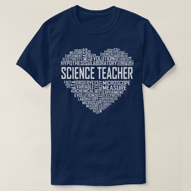 T-shirt Coeur de professeur de sciences (Design devant)