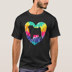 T-shirt Cœur de Pug avec impression Tie Dye pour chien  