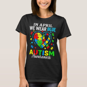 T-shirt Cœur de puzzle d'amour Hommes Femmes Enfants Autis