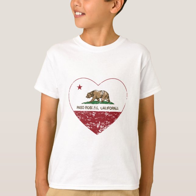 T-shirt coeur de robles de paso de drapeau de la (Devant)
