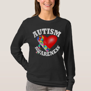 T-shirt Coeur de ruban de sensibilisation sur l'autisme