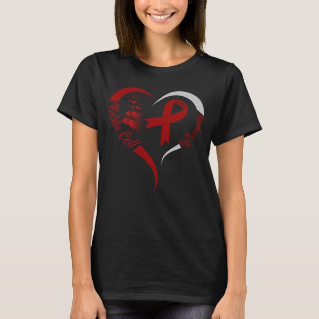 T-shirt coeur de sensibilisation à la drépanocytose en Bou (Devant)